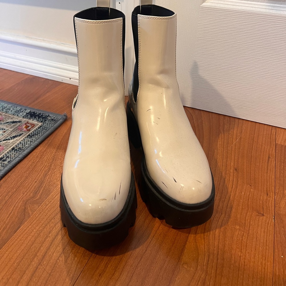 Open Edit chunky white boots